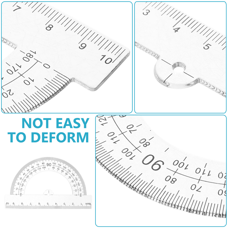 10Pcs Plastic Protractor 180 Degrees Math Protractor Geometry Protractor for Angle Measurement