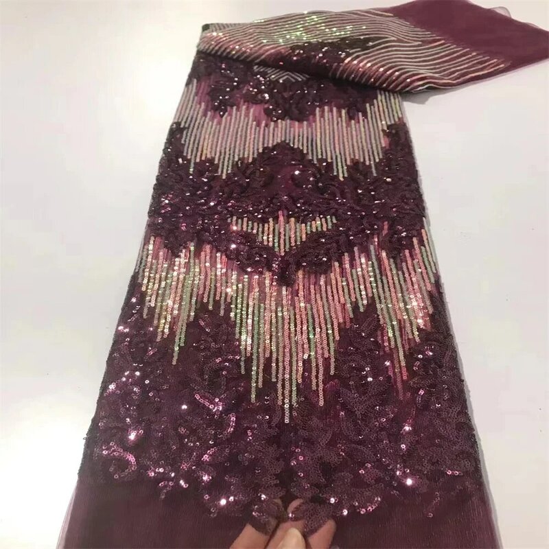 Tkanina z afrykańskiej koronki do francuska z cekinami tkaniny siatkowej Vestidos tiul z haftem nigeryi sukienki damskie 2024 wysokiej jakości JL1107