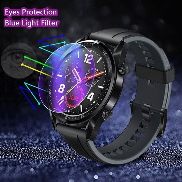 Garmin-ソーラータクティカルウォッチ用の紫と青の反射防止ガラス,電子制御付きの2つの透明ガラスフィルム,2.5D,HD,9時間の保護