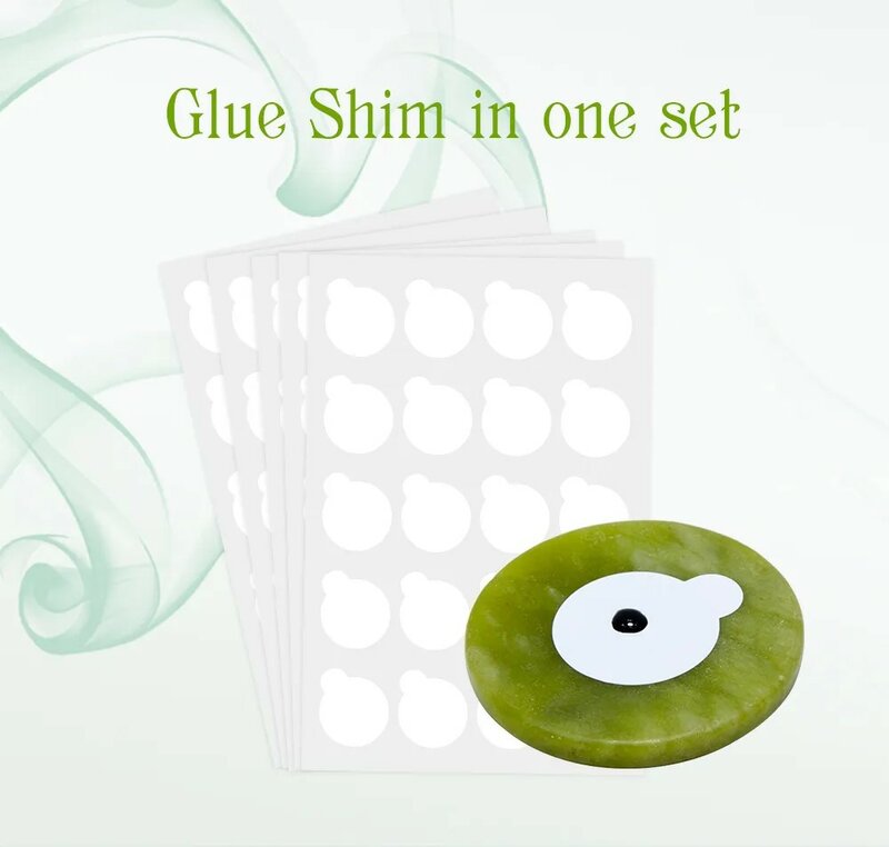 NATUHANA Round Jade Stone False Lash Glue Adhesive Pallet Pad Holder 100pcs Waterproof Shim Paper for Eyelashes Extensions Tool