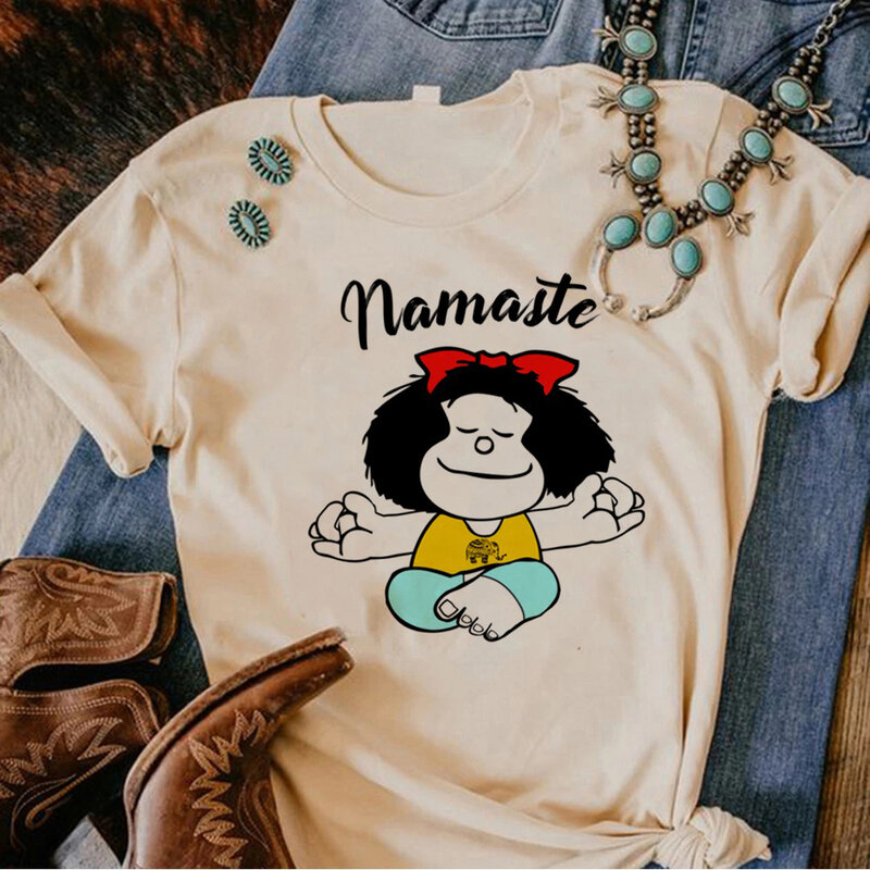 Футболка Mafalda, женская дизайнерская футболка Манга, женская уличная одежда 2000s, дизайнерская одежда