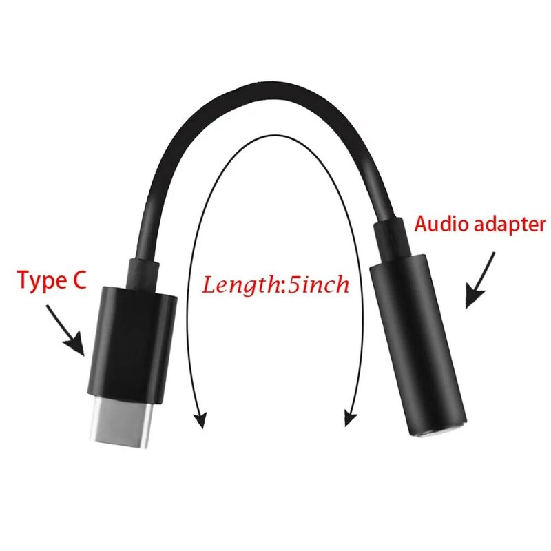 Mini adaptador de Cable de auriculares portátil tipo C a 3,5mm, USB 3,1 tipo C, USB-C macho a conector hembra de Audio 3,5 para Xiaomi