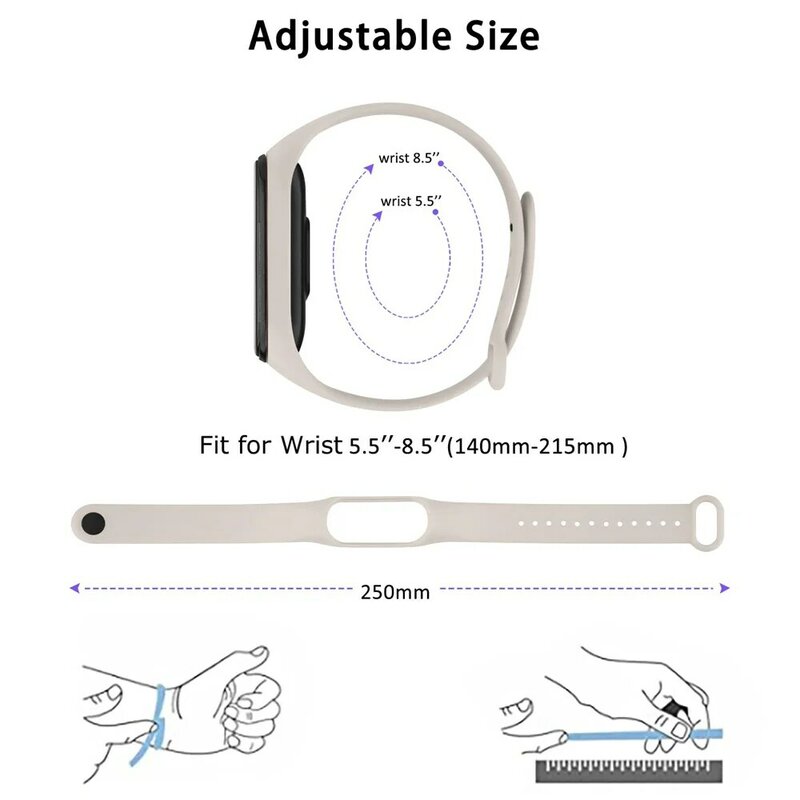 Bandas deportivas para Xiaomi Mi Band 5 y 7, repuesto rápido de silicona NFC para pulsera inteligente Mi band 6, 3, 4, 5 y 8