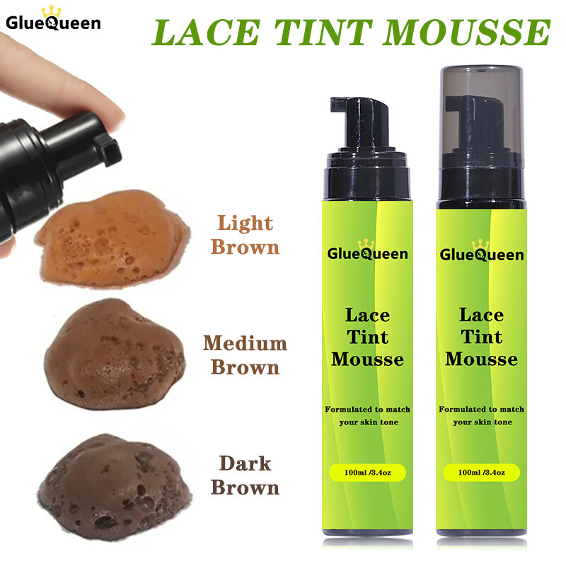 Lace Tint Mousse For Front Wigs 100ml Light / Medium / Dark Melt Lace Dye Skin Tone Tint Foam For Black Women