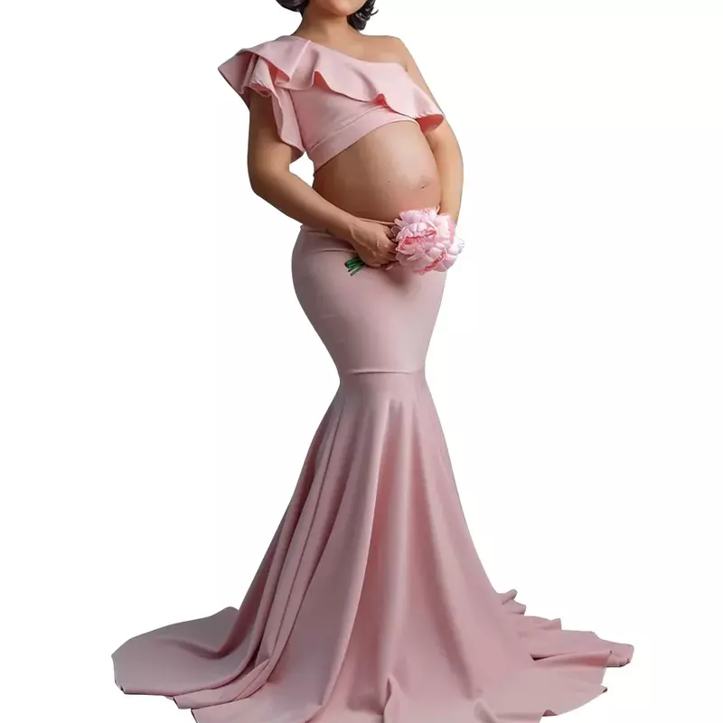 Vestido de sesión de maternidad Sexy para mujeres embarazadas, vestidos de fotografía de tul con lentejuelas, maxivestido sin mangas, utilería para fotos largas