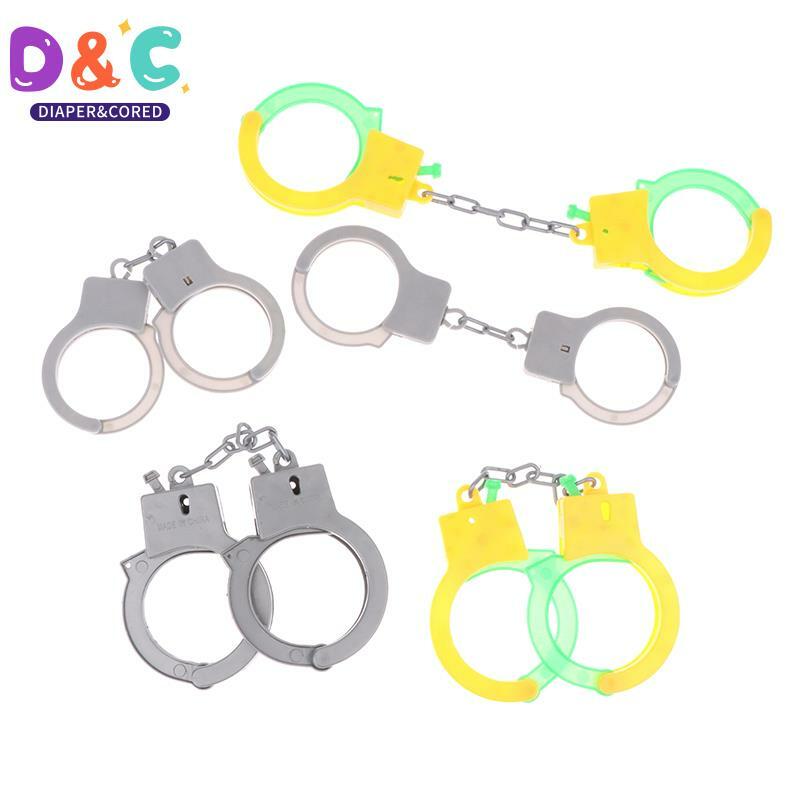 1/2Pcs Handcuffs Toy Kids Role Play Footcuffs Props Party Drama Cosplay Police Cop Officer Costume Dress Up Playing Toys