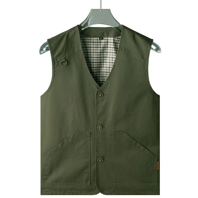 New Summer Waistcoat Cotton Pockets Vest Sleeveless Jacket Plus Size 6XL 7XL 8XL Large Male Travel Coat Spring Tactical Clothing
