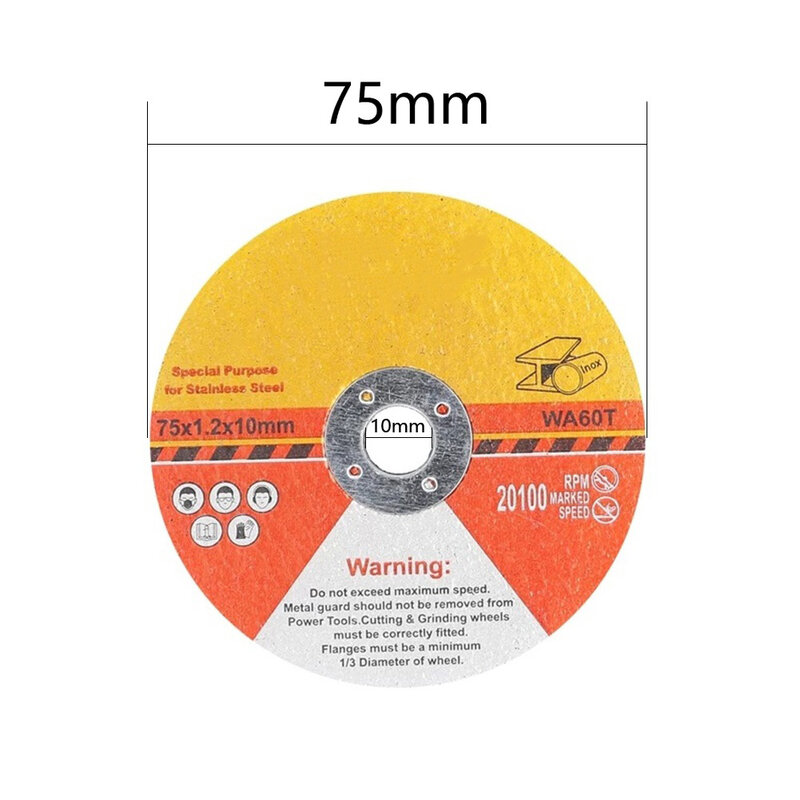 5Pcs 75mm Grinding Wheel Circular Fiber Reinforced Resin Saw Blade Cutting Disc For Angle Grinder Power Tools Accessories