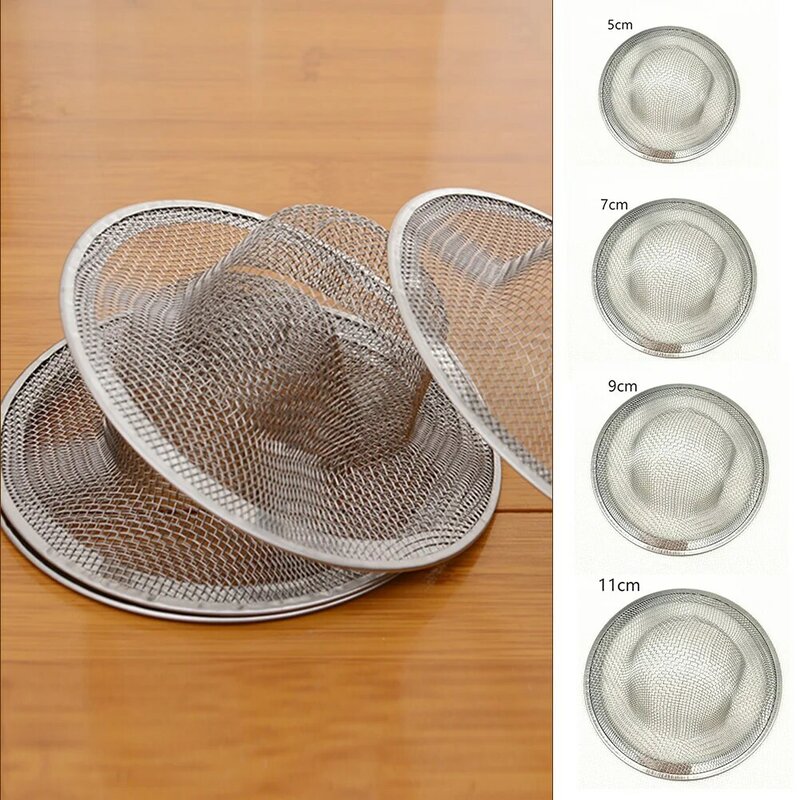 1PCS 5/7/9/11cm Strainer Stainless Steel Filter Cover Sink Shower Drain Filter For Home Kitchen/Bathroom Filtration Supplies