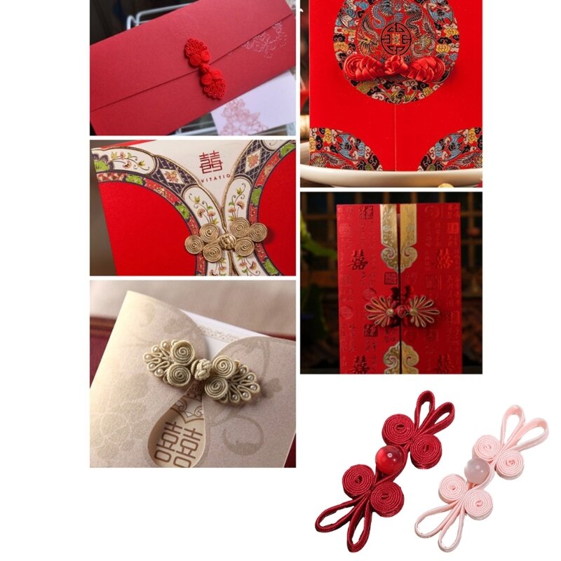 Elaborado vestido chino con cierre rana, bufanda con botones, cárdigan, trajes, costura