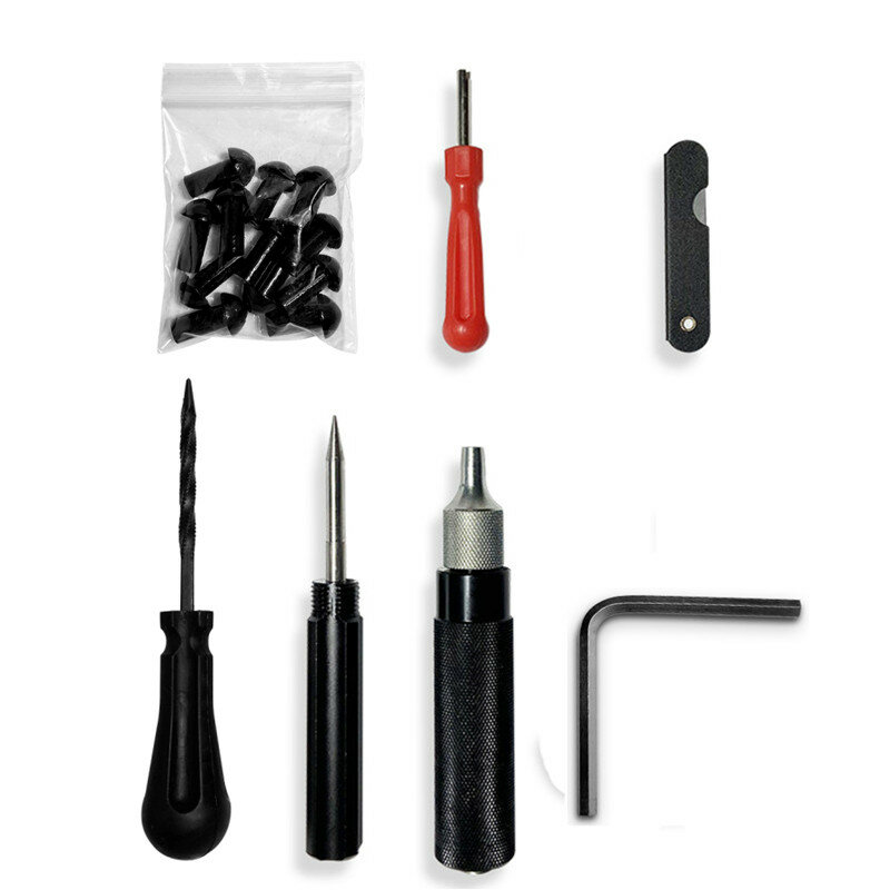 Kit de ferramentas para reparo de pneus de motocicleta, conjunto de plugue de cogumelo, bocal de sonda para conserto de rodas