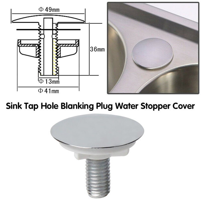 49mm Kitchen Sink Faucet Hole Cover Sealing Plug ABS Basin Hole Anti-leakage Bathroom Sink Cover Sink Tap Hole Stopper Covers