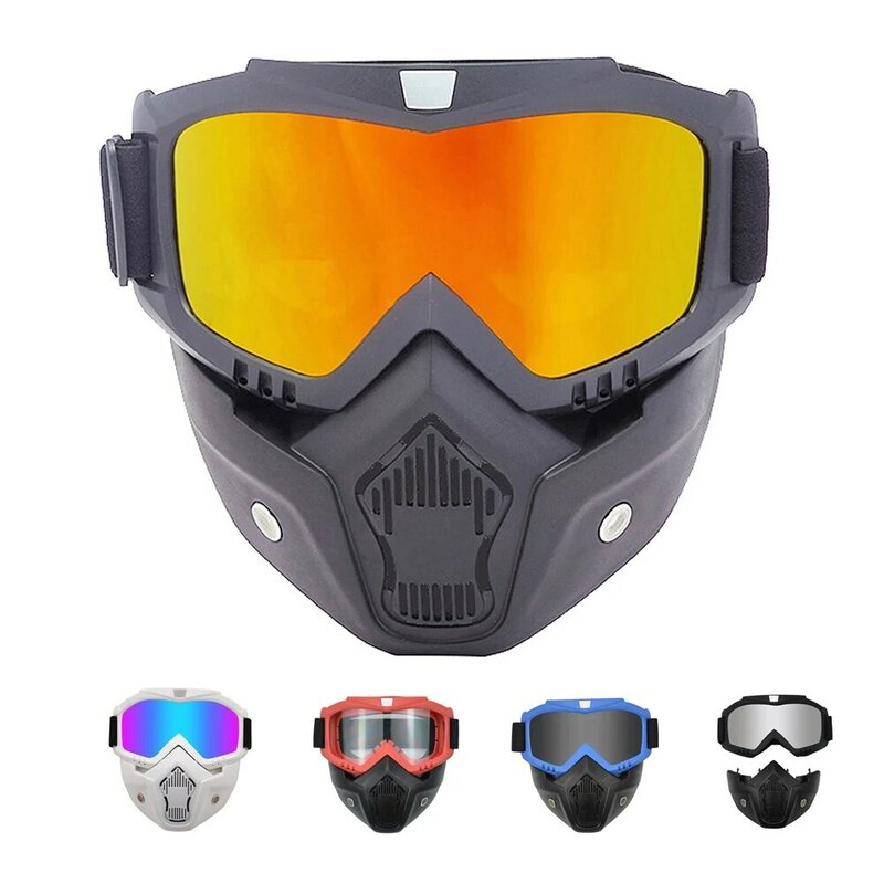Máscara de esquí y Snowboard para hombre y mujer, gafas protectoras a prueba de viento para Motocross, gafas de seguridad con filtro bucal