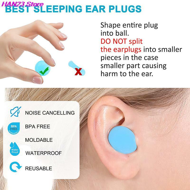New 8PCS Silicone Ear Plugs Noise Reduction Sleep Anti Canceling Sound Insulation Earplug Protection Sleeping Reusable Ear Plugs