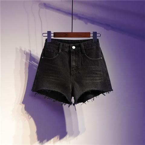 2024 estate nuovi pantaloncini di jeans perforati alla moda da donna di grandi dimensioni Fat Mm Slim gamba larga a-line Hot Pants Trend