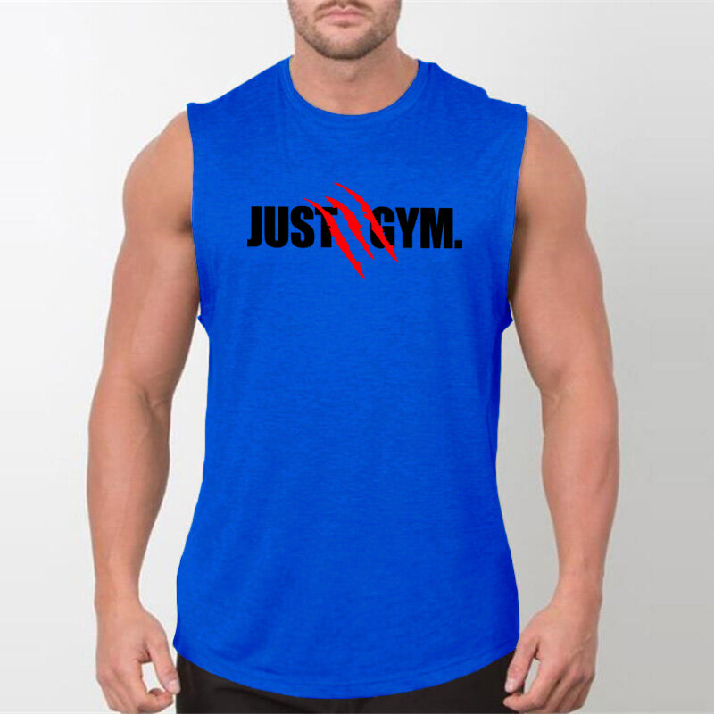Musclebuds kaus tanpa lengan untuk pria, Tank Top olahraga lari kebugaran olahraga rompi otot modis bermerek