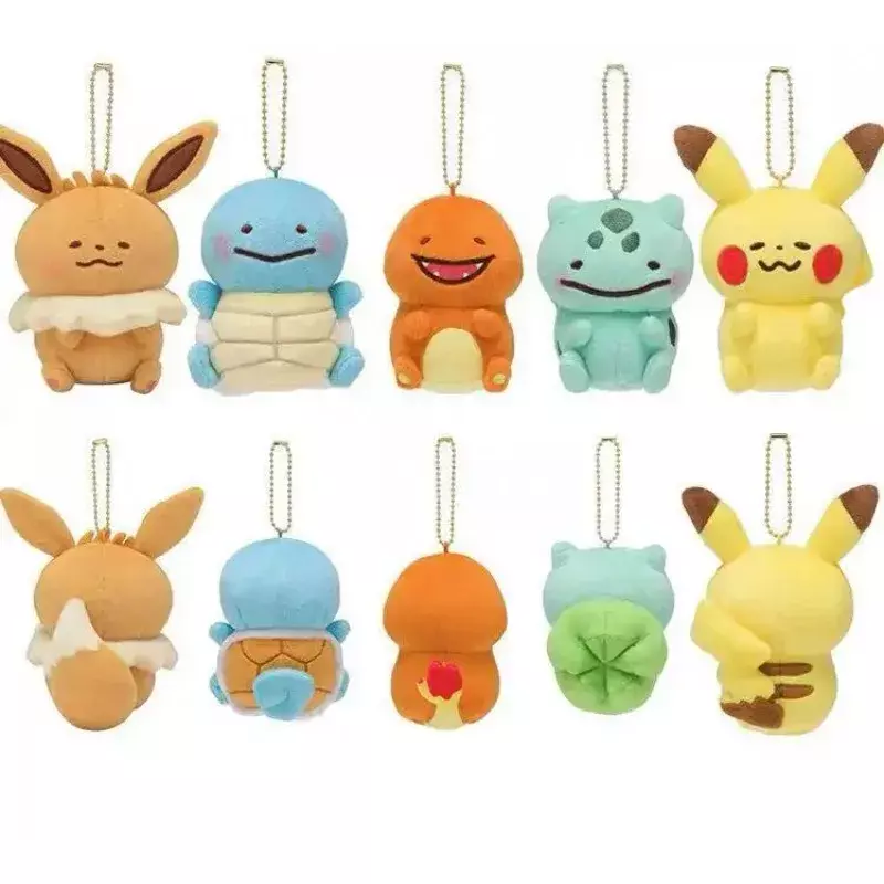 Muñeco de peluche de Pokémon para niños, muñeco de peluche de 10cm con colgante de Pikachu Charizard Mewtwo Eevee Mew Lucario Gengar, regalo de Navidad