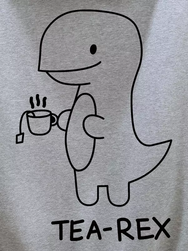 T-rex masculino bebe moletom com capuz estampado para chá, moletom com capuz casual, pulôver design gráfico, fofo, engraçado