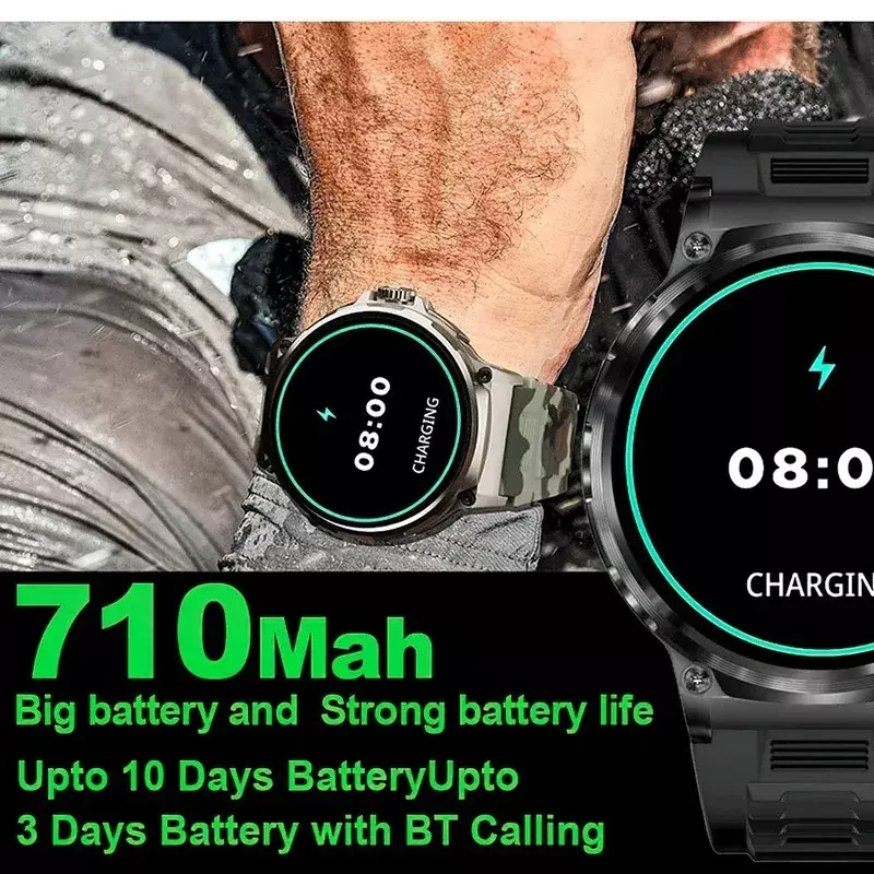 2024 1.85 calowy Ultra HD Smartwatch z monitorowaniem stanu zdrowia Bluetooth 710 dużej baterii 400 + tarcza do Huawei Xiaomi