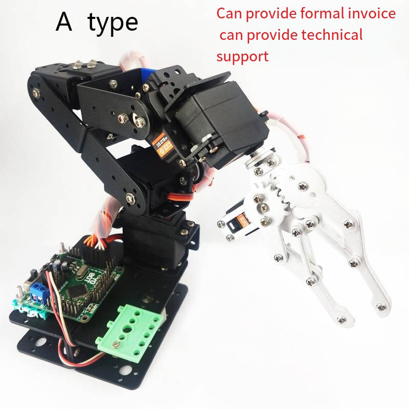 아두이노 로봇 DIY 키트 프로그래밍 가능 키트, 6 DOF 교육용 로봇 조작기, 금속 합금 아두이노 암 서보 MG996