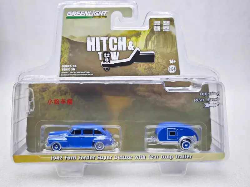1:64 1942 Форд фордор супер Делюкс с разрывным прицепом литая модель автомобиля из металлического сплава игрушки для подарка коллекция W1328