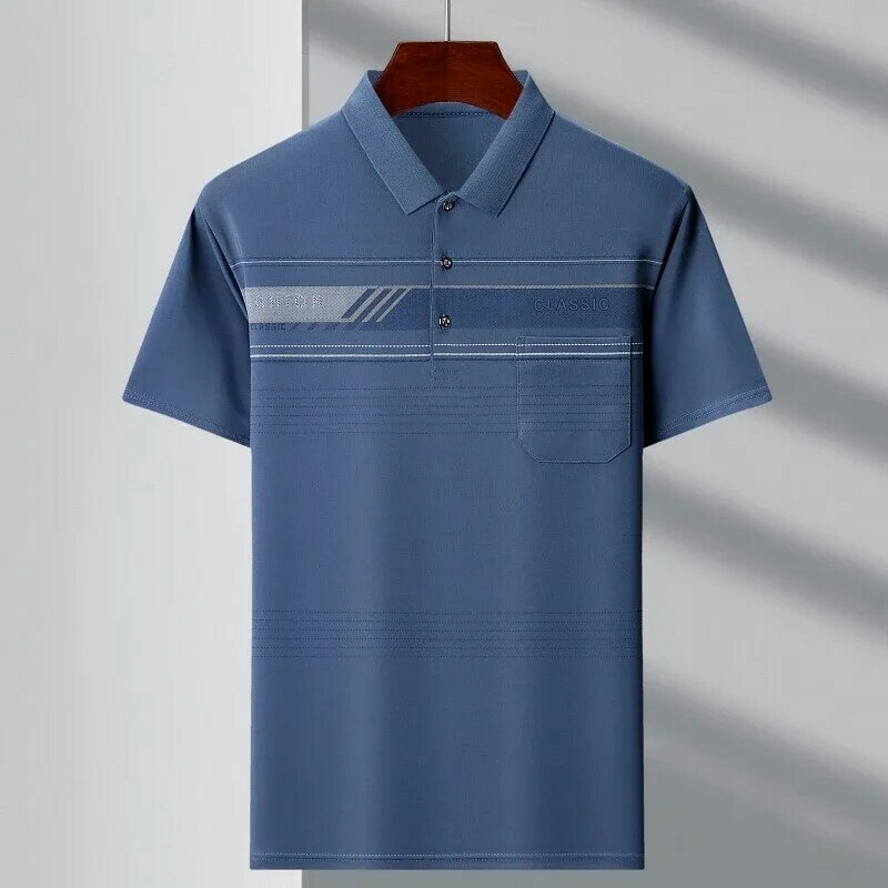 Business and Leisure Trend Fashion Solid Color Versatile Short Sleeved POLO Shirt for Men's Summer New Product