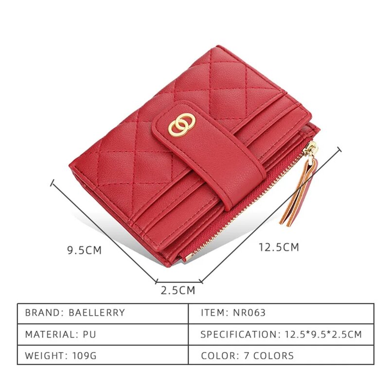 Women's Small Wallets Fashion Pu Leather Top Quality Female Fringed Zipper Purses Short Credit Card Holder Brand Monay Bags