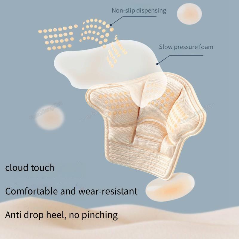 5D สติกเกอร์ป้องกันส้นเท้าสำหรับผู้ชายแผ่นรองรองเท้าหนัง Comfort แผ่นรองรองเท้าผ้าใบแผ่นรองเท้าบรรเทาอาการปวดเท้าปรับขนาดได้