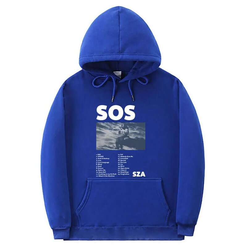 Толстовка унисекс с принтом SOS, Свитшот оверсайз в стиле хип-хоп, модная винтажная кофта с капюшоном, Повседневный пуловер в стиле унисекс