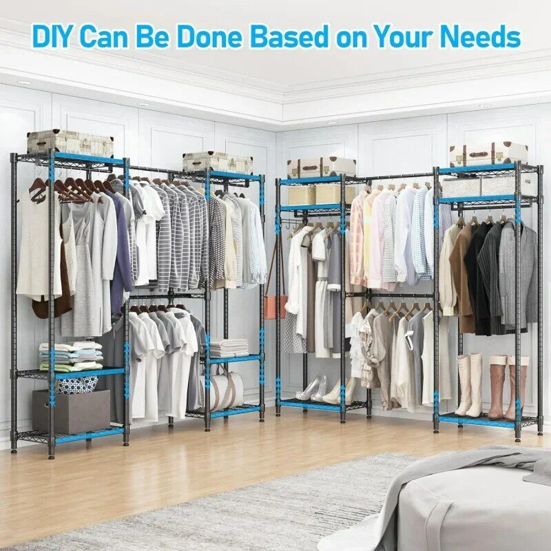 Homdox Hochleistungs-Kleider ständer mit ausziehbaren Hänge stangen, verstellbarem Metall-Kleider ständer zum Aufhängen von Kleidung, freistehender cl