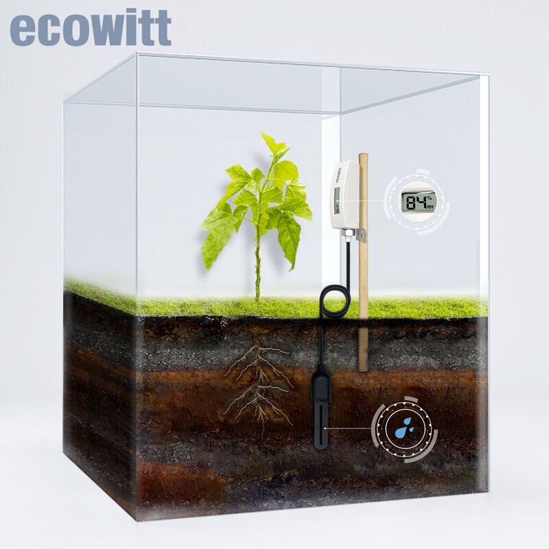 مسبار Ecowitt الطويل للاستخدام العميق ، مقياس رطوبة التربة ، مستشعر رطوبة التربة ، مراقب النباتات ، جهاز اختبار التربة للحديقة ، WH51L