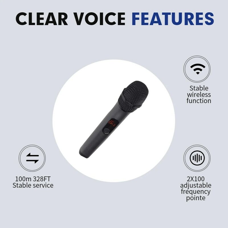 Oplaadbare Draadloze Microfoon Voor Zingen, Jb Karaoke,Dual Draadloze Draadloze Handheld