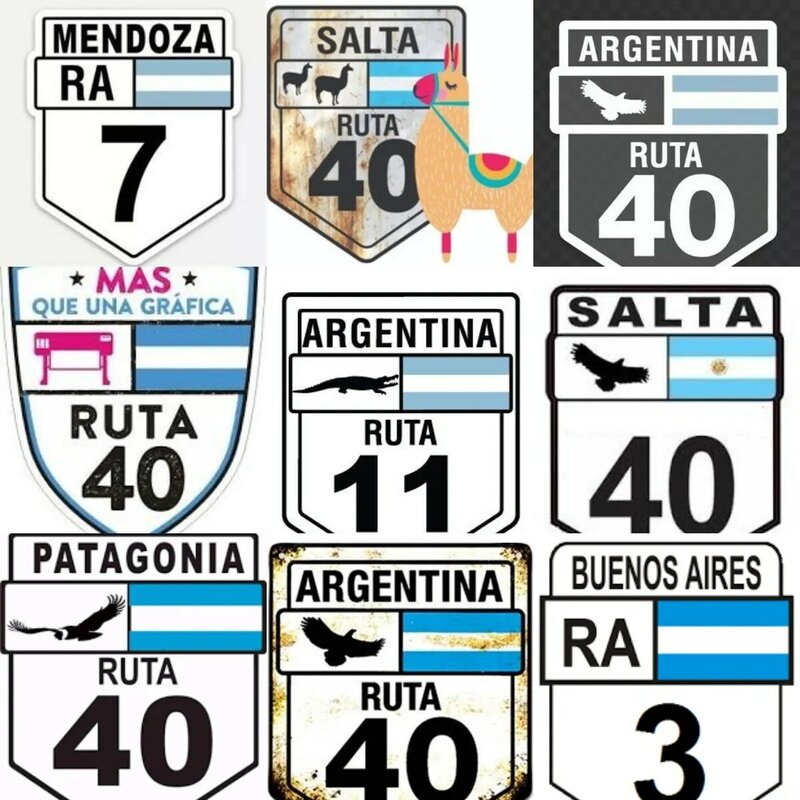 RA Argentina Flag RUTA 40 3 7 11 Badge adesivo in PVC per decorare moto Laptop Car Van Window Wall Fridge Decal accessori