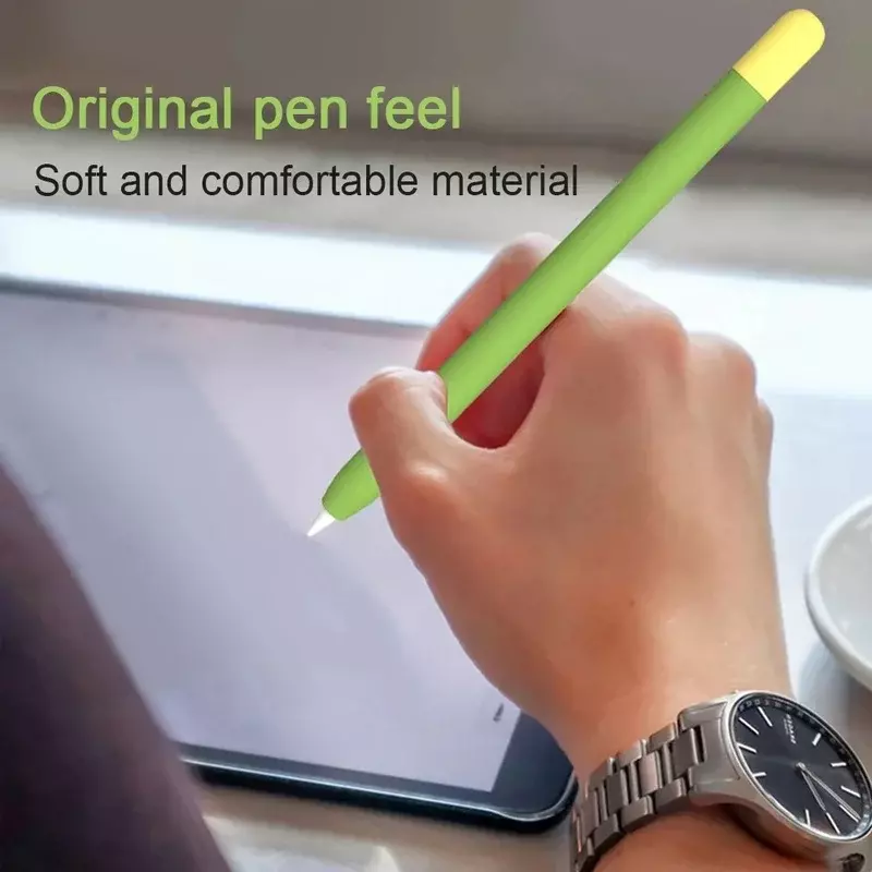 Funda de silicona para bolígrafo Apple Pencil 1, 2 colores a juego, funda protectora, antideslizante, anticaída, IPad Pen 2, 1