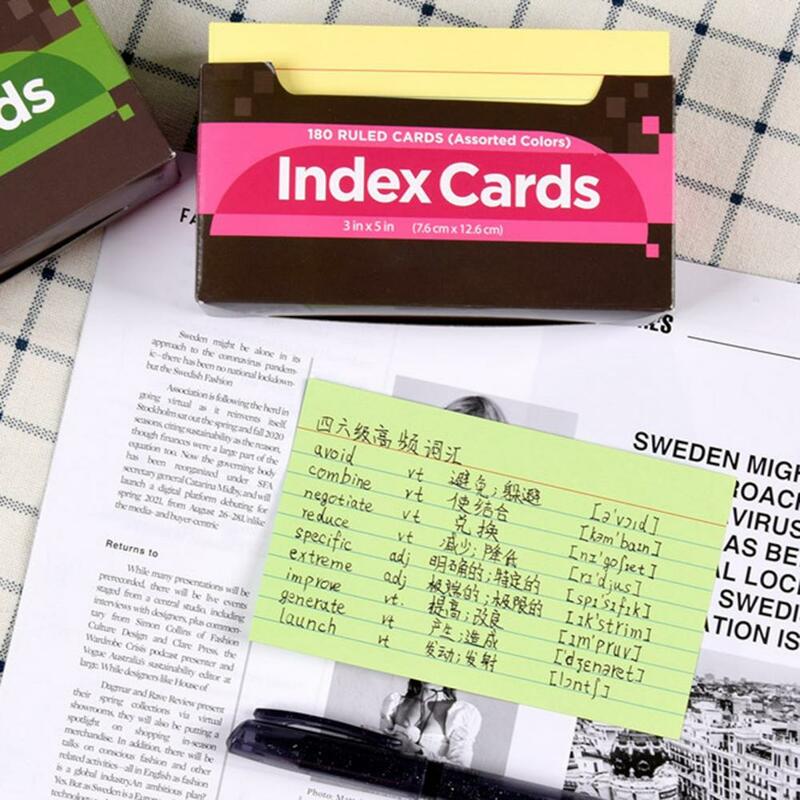 1 conjunto excelente eco-friendly leve estudo índice cartões em miniatura colorido índice cartões suprimentos para estudantes cartões de nota