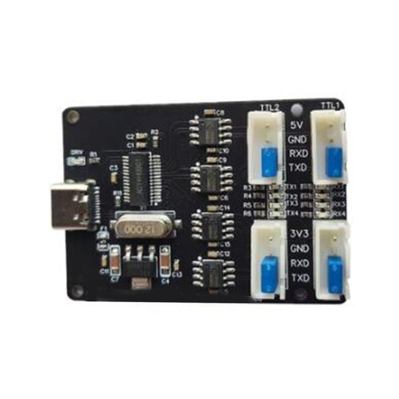 4-Channel USB To TTL Module CH340 HUB Four Independent TTL TYPE-C Interface