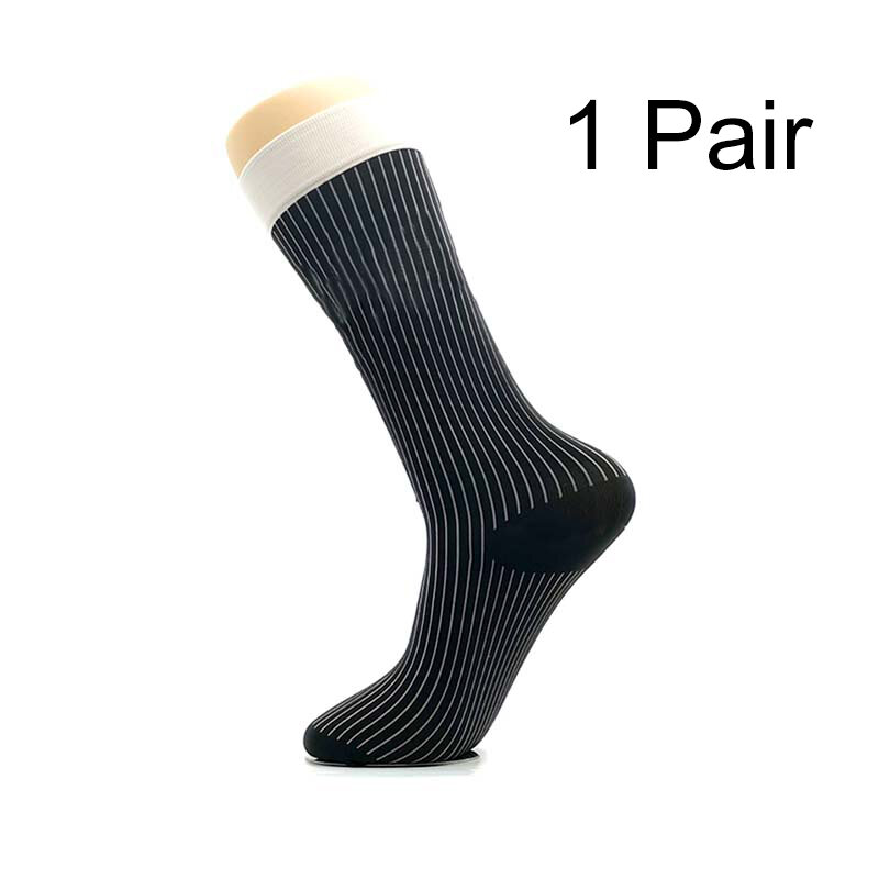 1 paio di calzini da lavoro a righe a tubo di media lunghezza di qualità eccellente per riunioni da uomo al ginocchio calzini da sposa formali al polpaccio