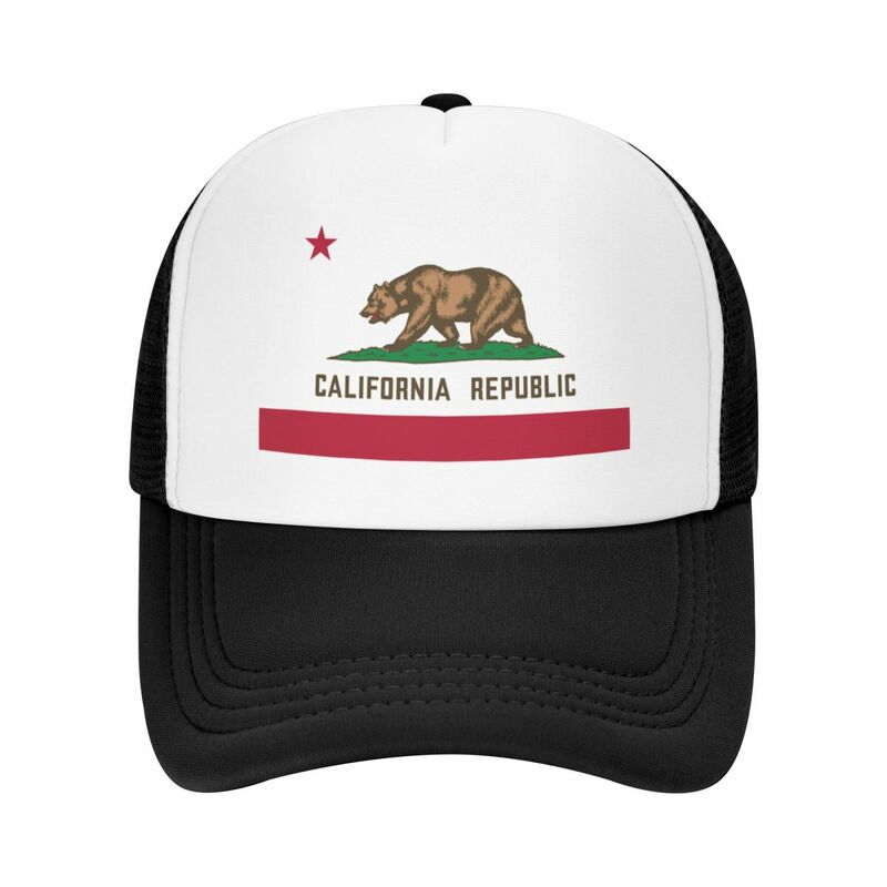 หมวกเบสบอลดีไซน์ธงสาธารณรัฐแคลิฟอร์เนียหมวกอะนิเมะหมวกกันแดดน่ารักสำหรับผู้ชายและผู้หญิง