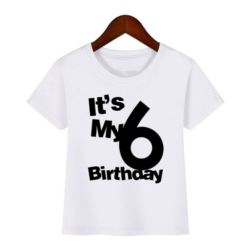 Camisetas de manga corta para niños, conjuntos de ropa para niños, camiseta divertida de 5 ° cumpleaños, camiseta informal para niños y niñas