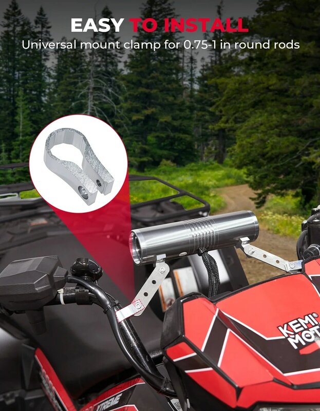 KEMIMOTO-altavoz estéreo ATV de 0,7-1 pulgadas para Yamaha Raptor 700, Can-Am, para deportistas, USB, Bluetooth, Radio FM, altavoz para motocicleta