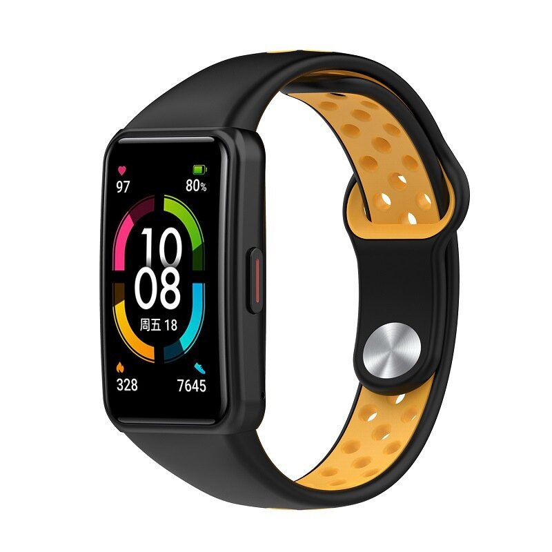 Miękki silikonowy pasek do Huawei Band 6 podwójny kolor Smart Watch bransoletka sportowa wymiana TPU dla zespołu Honor 6/7 pasek
