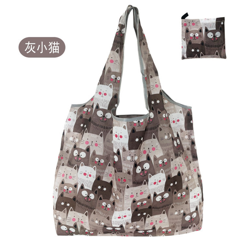 Fashion Flower Print Women's Handbags Foldable Eco Shopping Bag Tote Pouch Reusable Grocery Storage Bag Organizer Shopper Bags