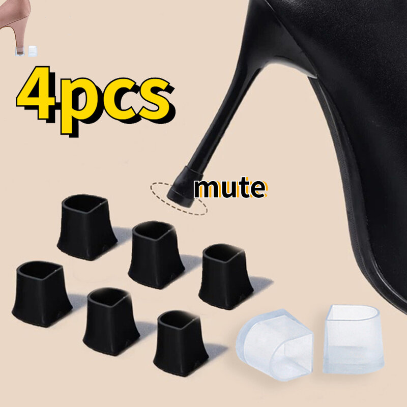 4Pcs/2Pair Silicone Heel Protectors Stoppers Latin Stiletto Dancing Covers Antislip High Heeler Bridal Wedding Shoes Accessories
