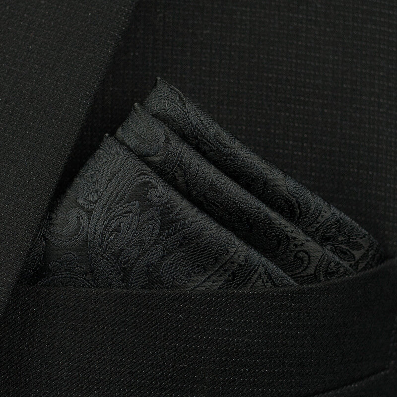 Lenço de bolso quadrado para terno de negócios, acessórios Paisley, cores sólidas, lenço do peito vintage, 25x25cm, novo