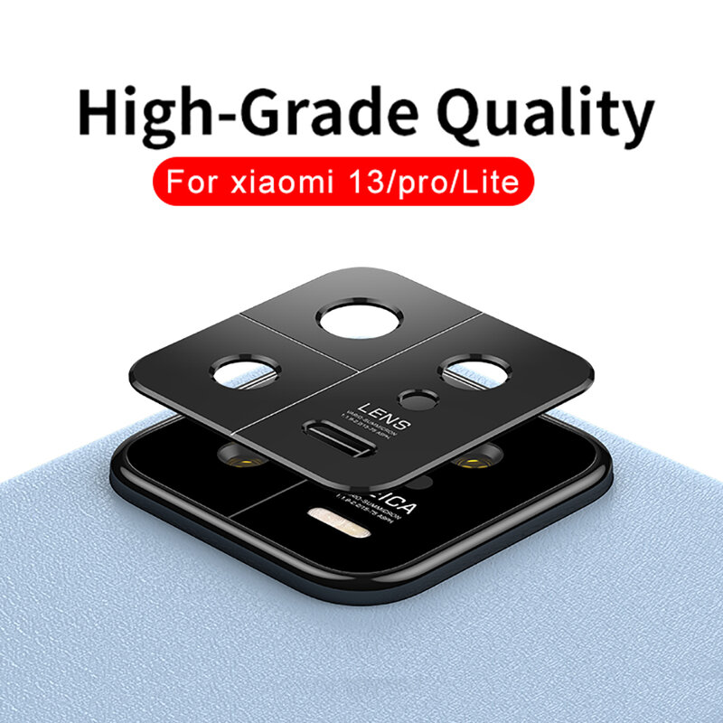 Películas de cámara de aleación de aluminio para Xiaomi 13 Pro, 13 Lite, 13 teléfonos, lente protectora de fondo, cubierta completa a prueba de agua, 2 piezas