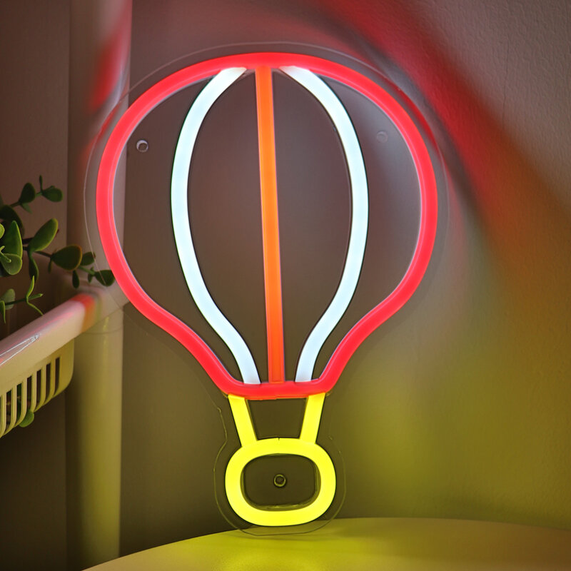 1pc Hot Air Balloon LED Wall Neon Art Sign For Room Home Shop Party Pub Club Living Show Decoration 6.89''*9.37''