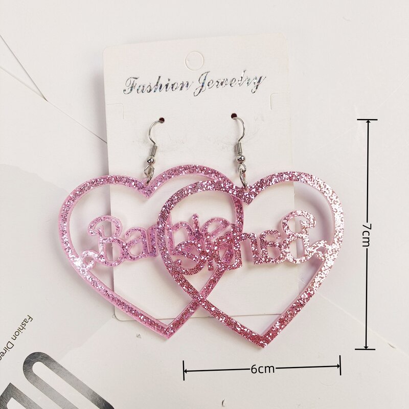 Barbie Earrings Kawaii Trendy Ear Pendants Stylish Movie Decoeation Fashion Ornaments Lovely Cute Girls Gift Sweet Y2K Style