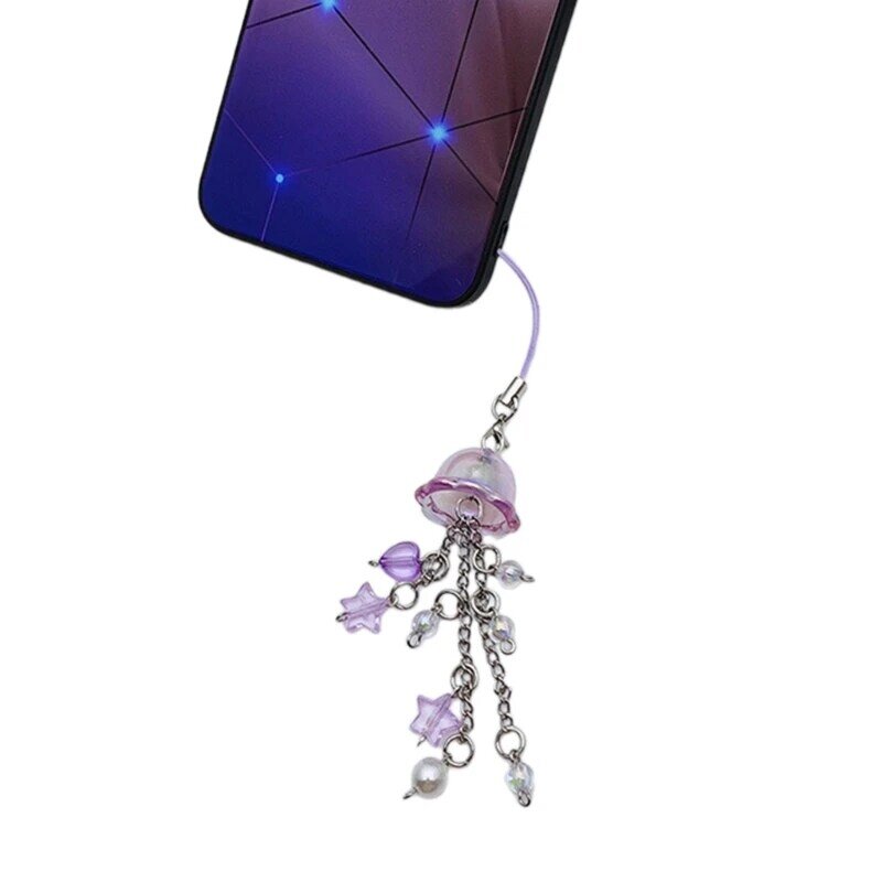 Ремешок для телефона с подвеской в ​​виде звезды и сердца с кисточками, ремешок для карманного брелка Y2K, ремешок для ключей