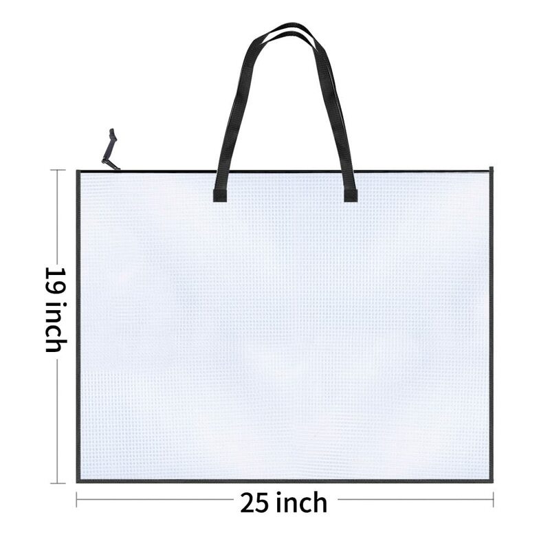 Saco de prancheta transparente, grande bolsa de armazenamento de pôster para boletins, gráficos e materiais didáticos, 63x48cm