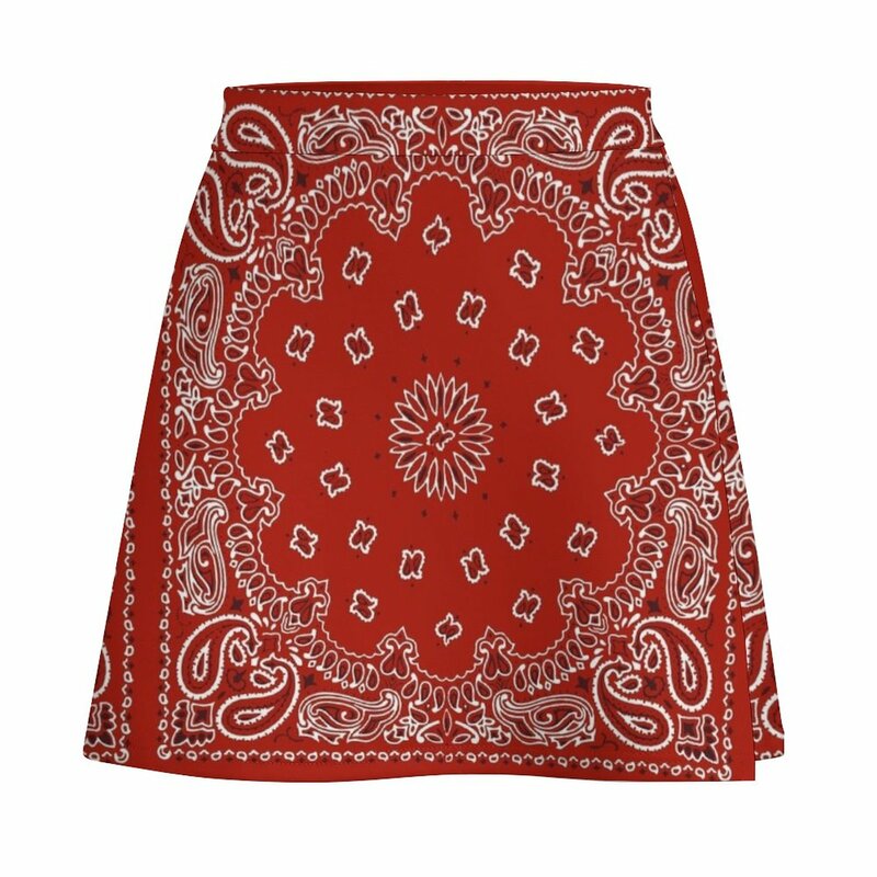 Minifalda de Bandana roja para mujer, elegante, social, vestidos de minifalda para baile de graduación